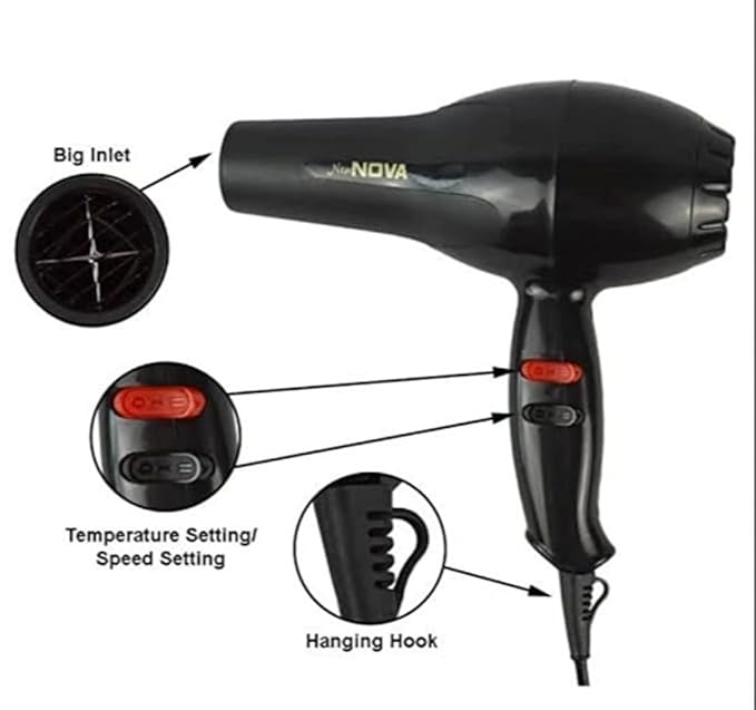 NOVA-NV 1800w Hair Dryer 6130 (Multicolor)