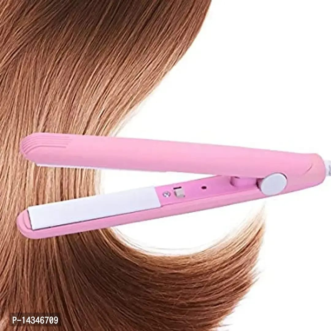 women girls mini pink plastic 2in1 hair straightener and curlre for hair styling hair straightning